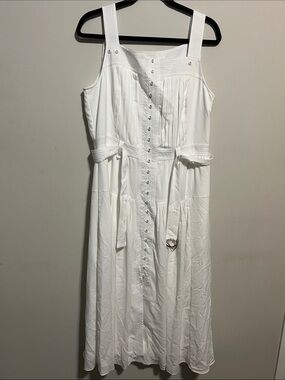 Classic White Button-Front Sundress